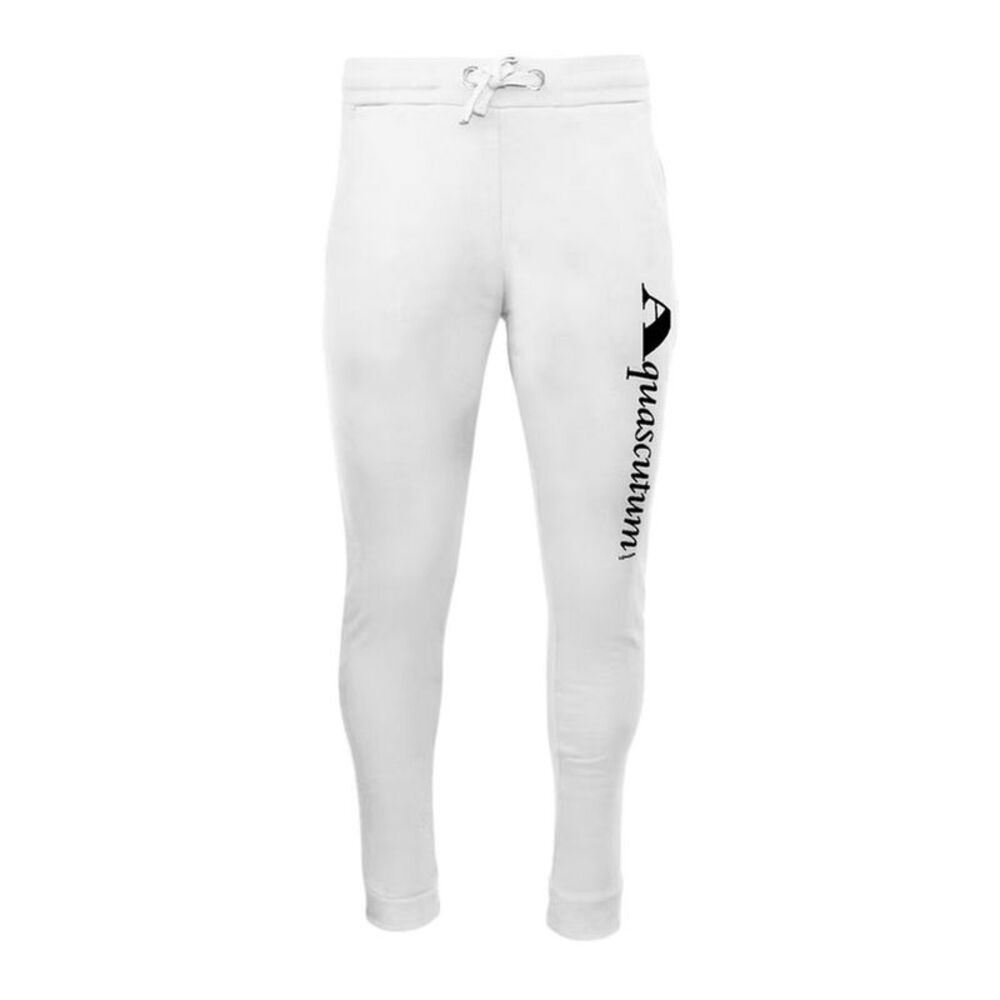 Aquascutum Mens Vertical Logo Slim Sweatpants / White